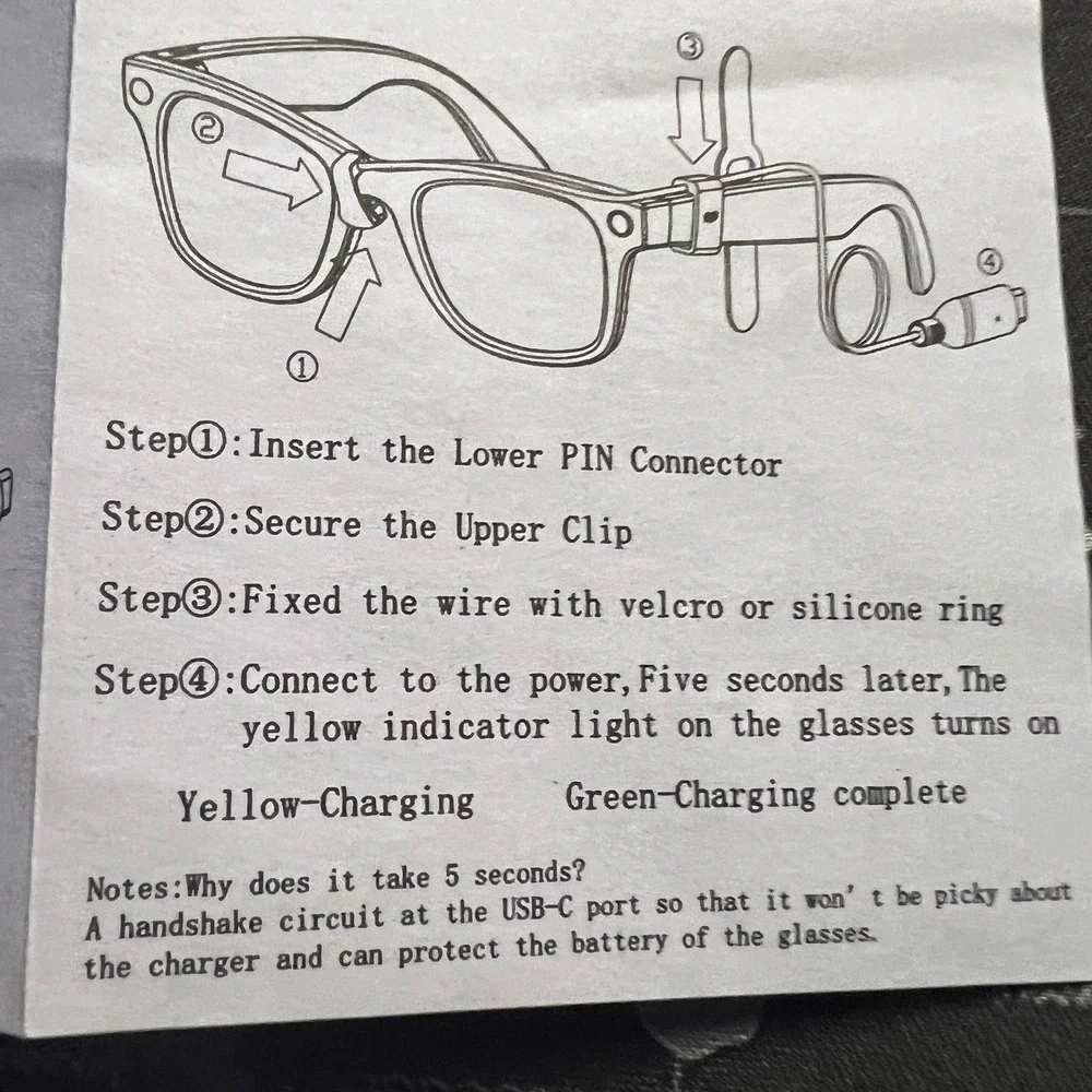 ChargePro2 USB-C Charging Cable for Ray-Ban Meta 2 Wayfarer Headliner Skyler RB2